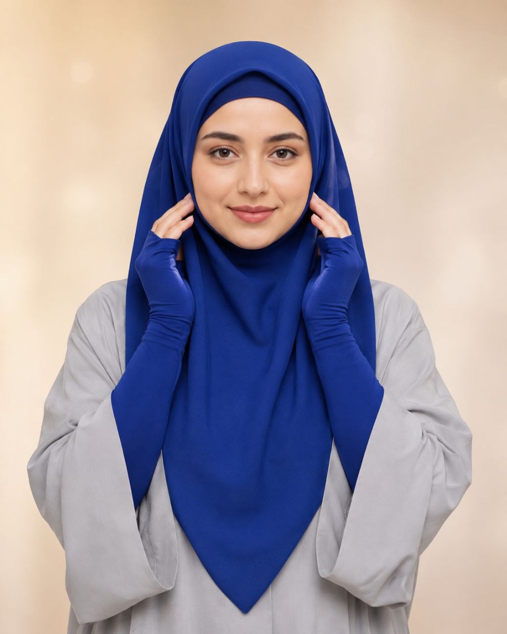 روسری کرپ الیزه آبی