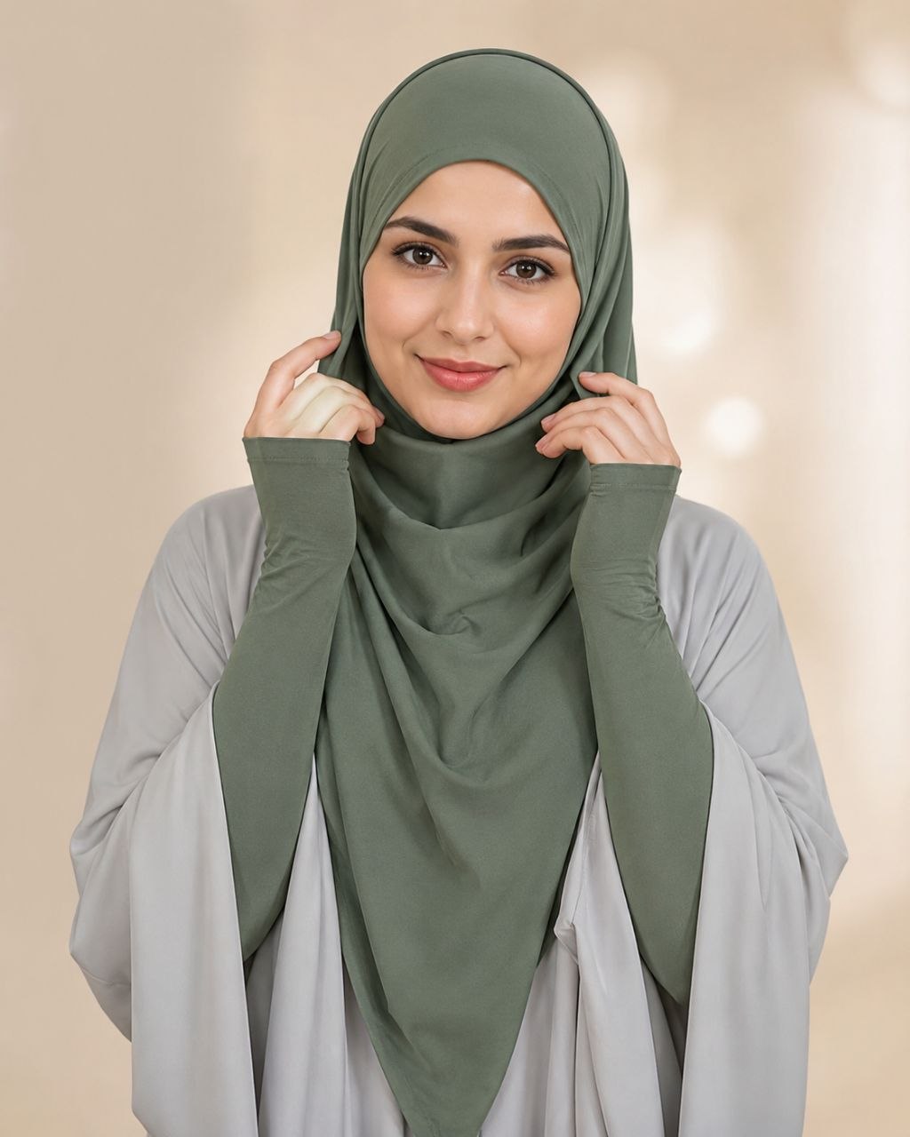 روسری کرپ الیزه زیتونی